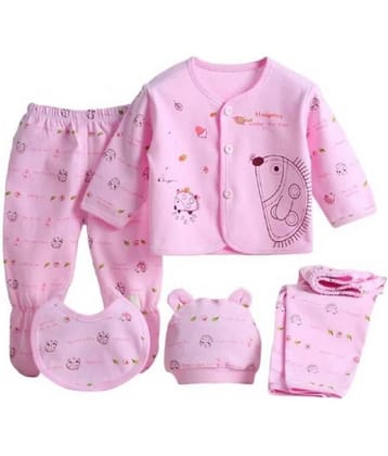 aurapuro Pack of 5 Baby Girls 100% Cotton Pyjama ( Pink )