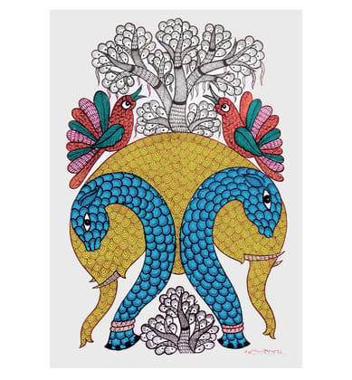 Handcrafted Gond Elephant Painting | Traditional Tribal Folk Art of Madhya Pradesh Handcrafted Gond Elephant Painting | Traditional Tribal Folk Art of Madhya Pradesh