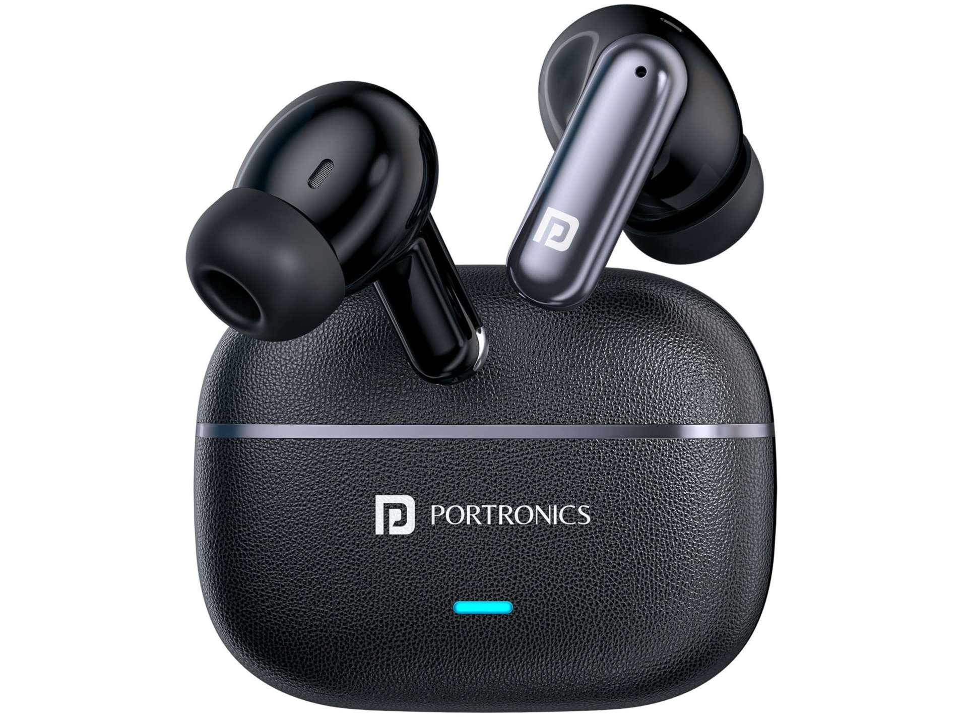 Portronics Twins One Plus Upto 30 Hour Playtime, Game & Music Mode, Bluetooth Version 6, Type C Fast Charging - Black