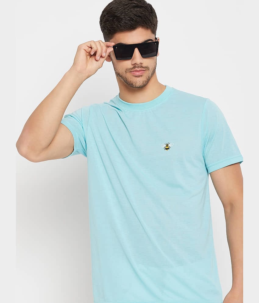 Auxamis Pack of 1 Cotton Blend Regular Fit Men's T-Shirt ( Turquoise )