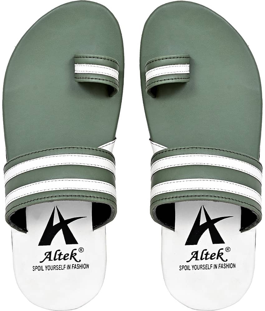 Altek - Green Men's Leather Slipper
