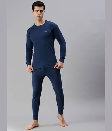 Lux Cottswool Pack of 1 Cotton Blend Thermal Sets For Men's ( Black )