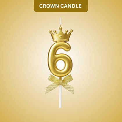 Golden Crown Numerical Candle No. 6