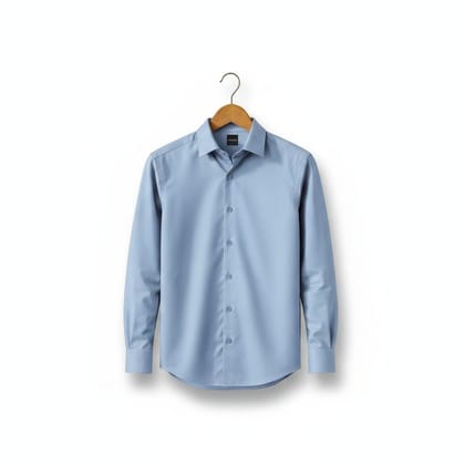 Classic Blue Full-Sleeve Formal Shirt