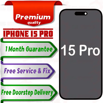 Apple iPhone 15 Pro  (display glass combo folder) Mobile Display LCD Screen With Touch, WHITE