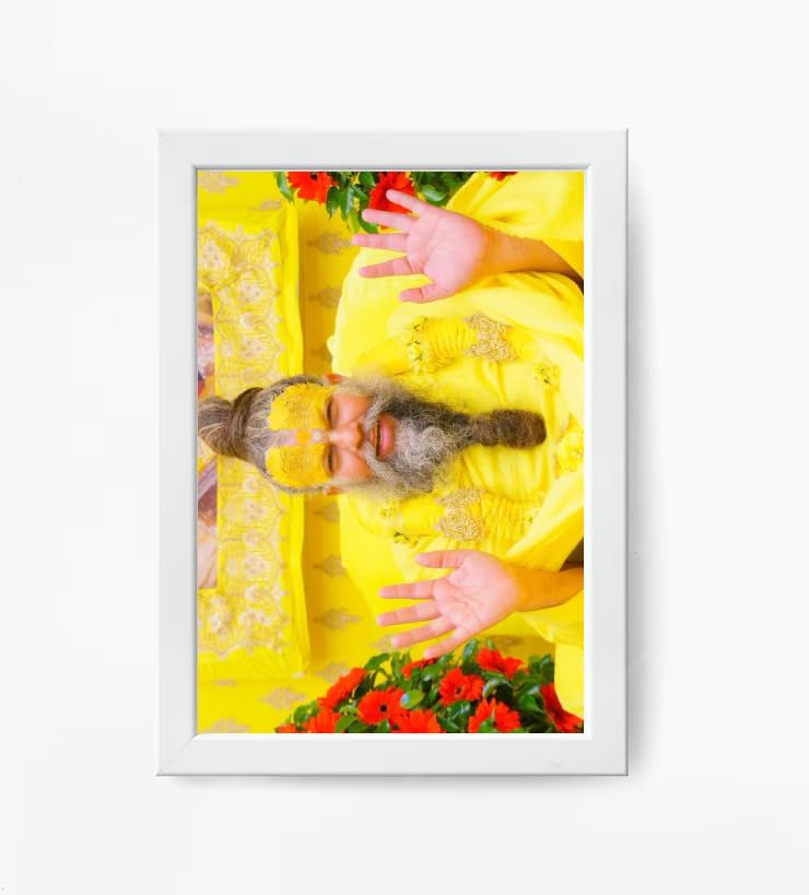 NOKKES Premanand Ji Maharaj White Religious Photo frame 5X7 Inch Photo Frame_WEW13