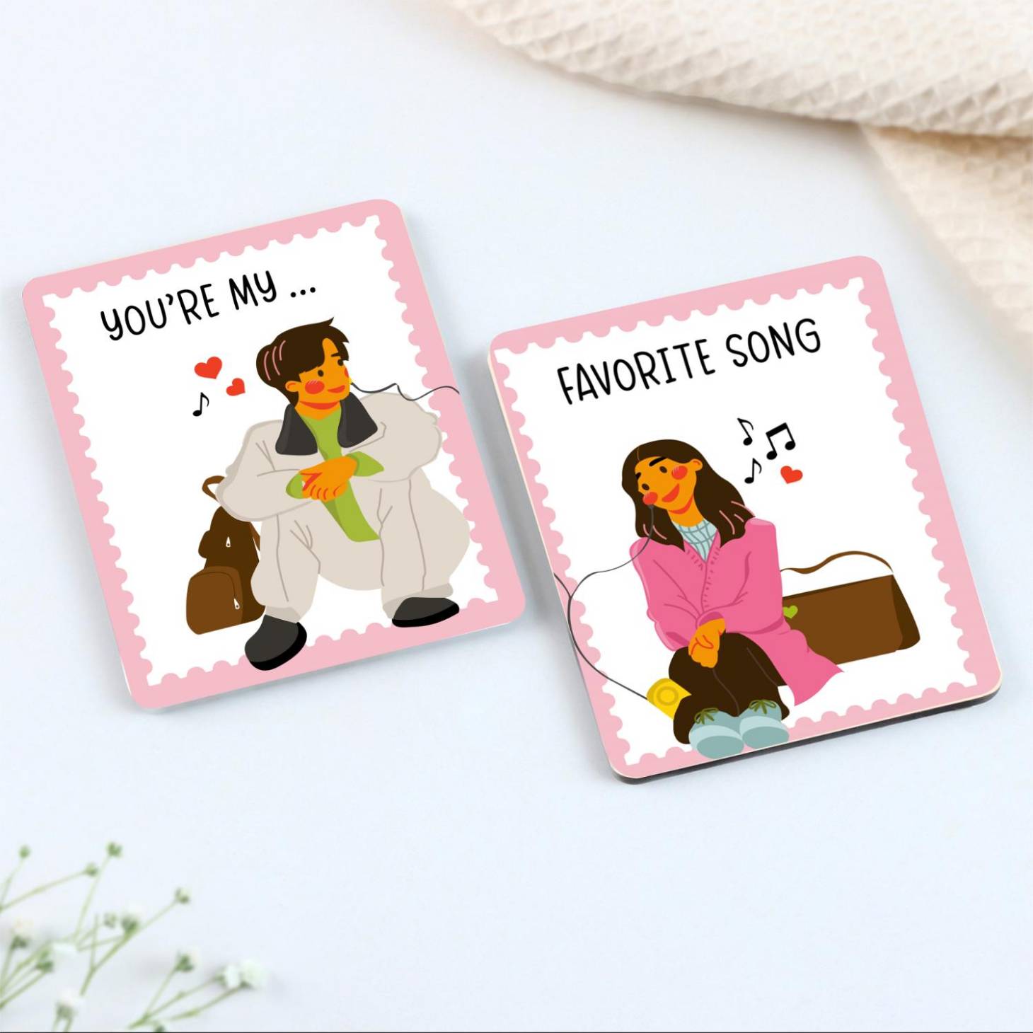 FNP You're My Favourite Song Fridge Magnets - Two Quirky MDF Photo Magnets - Thoughtful Gift for Loved Ones & Valentine