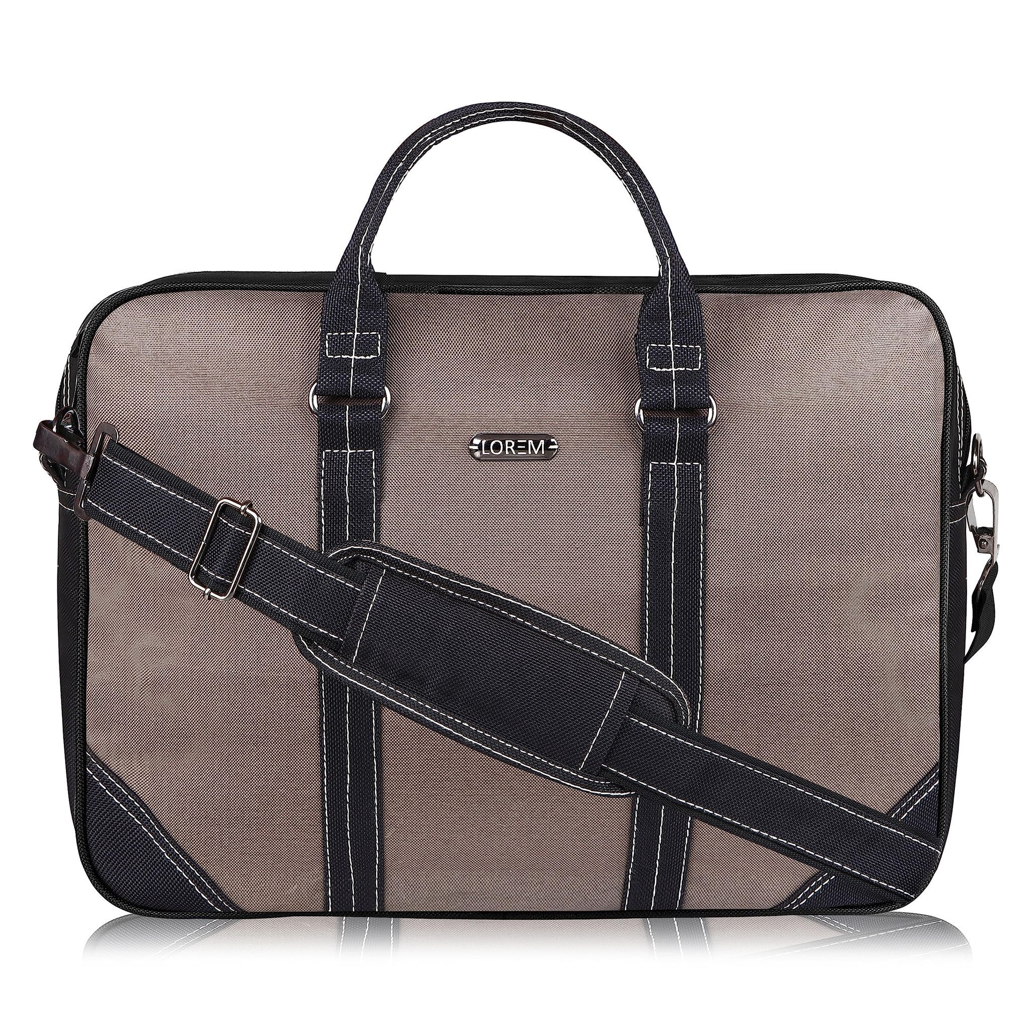 LOREM Grey Color PVC Coated Fabric 10L Laptop Messenger Bag For Men & Women New BG87