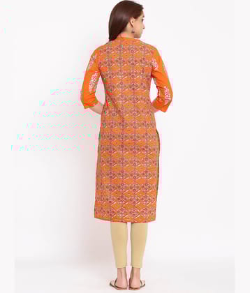NeshamaKurti - Orange Rayon Women's Straight Kurti ( Pack of 1 )