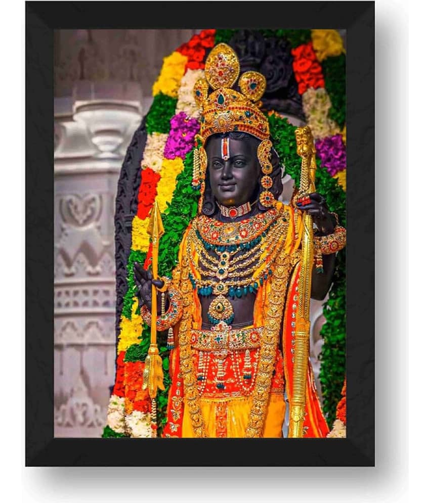 Saf - Shree Ram Lalla Murti Religious wall hanging Painting with Frame (1U)