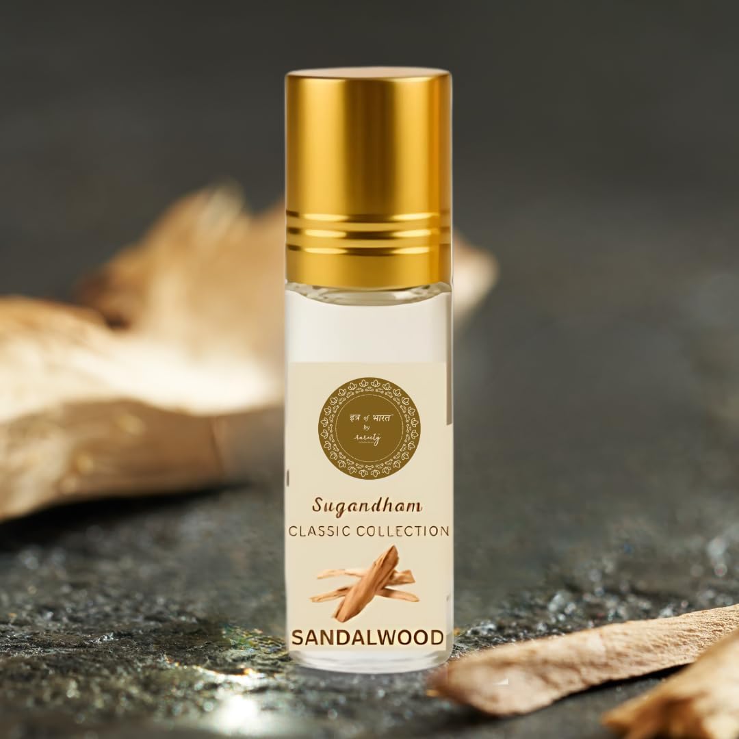 Rareity Sandalwood Ittar | 100% Made in India | Long-Lasting Alcohol-Free Natural Fragrance | Traditional Indian Perfume Oil | 10ml Bottle| Travel-Friendly