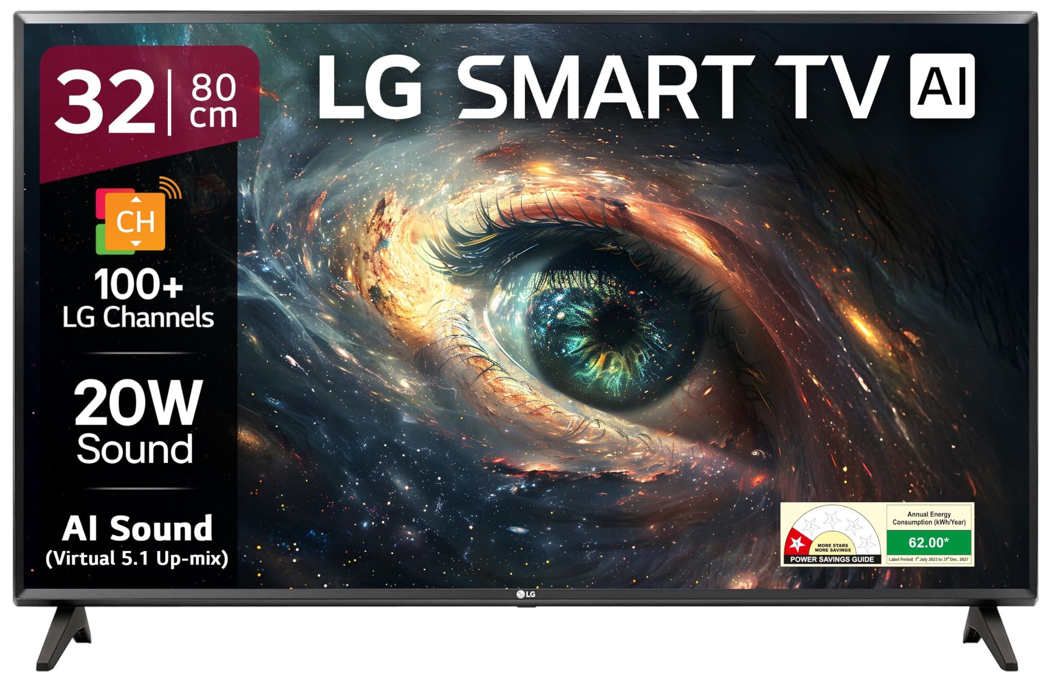LG 80 cms (32 inches) LR600 AI Series HD Ready Smart webOS LED TV 32LR600B6LC LG 80 cms (32 inches) LR600 AI Series HD Ready Smart webOS LED TV 32LR600B6LC - Black / 32 inches