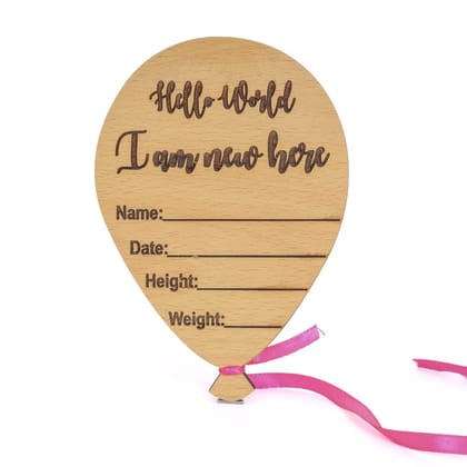 The Baby First Box Wooden Baby Name Announcement Sign, Birth Announcement Sign, Baby Milestone, Baby Phootshoot Prop, Baby Shower Gift, Baby Name Revealing Board - Balloon (Pink) The Baby First Box Wooden Baby Name Announcement Sign, Birth Announcement Sign, Baby Milestone, Baby Phootshoot Prop, Baby Shower Gift, Baby Name Revealing Board - Balloon (Pink)