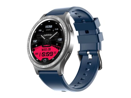 Pebble Revolve 1.39" (3.53 cm) IPS Display, Bright HD Display 500 Nits, BT Calling, SPO2, Heart Rate Monitor, Wireless Charging, in-Build Compass - Cobalt Blue
