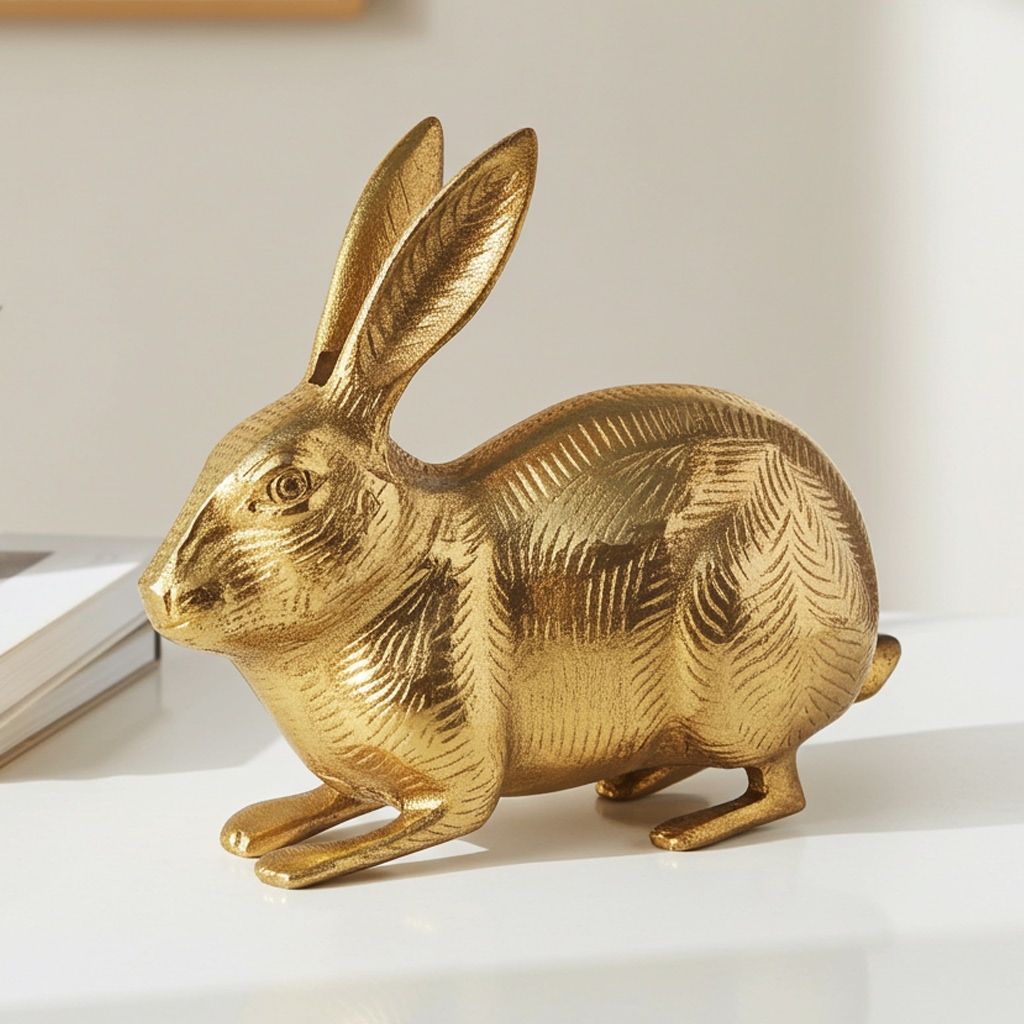 Brass Showpiece Rabbit Statue (ANMAS077 C)