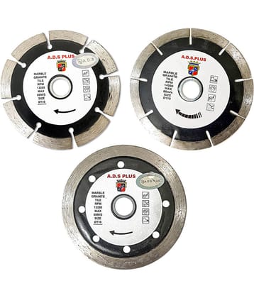 A.D.S Plus Marble Wall Granite Thin Blade (4 Inch or 110mm) Plane , Ceramic & Cutting Pack of 3