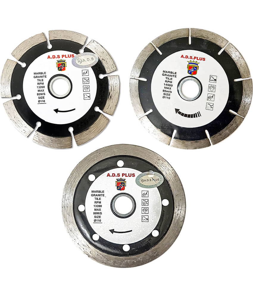 A.D.S Plus Marble Wall Granite Thin Blade (4 Inch or 110mm) Plane , Ceramic & Cutting Pack of 3