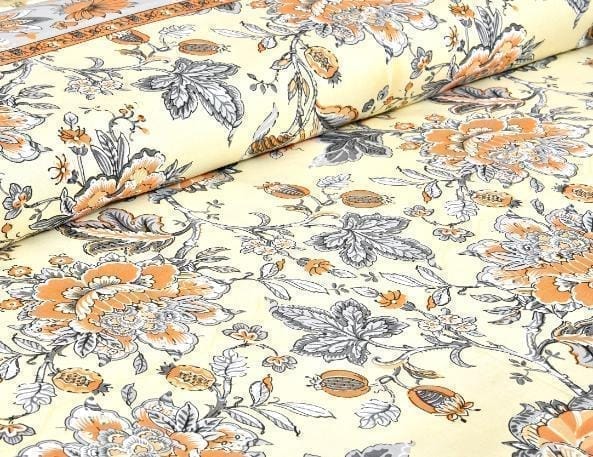 3001-Hometrade India-Standard King Size (90*108 Inches)-Pure Cotton Jaipuri Double Bedsheet With Matching Pillow Cover