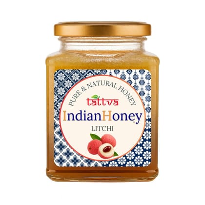 IndianHoney Litchi Honey, Pure Natural Unprocessed, 500 Grams, Crystallized, Sugar Free