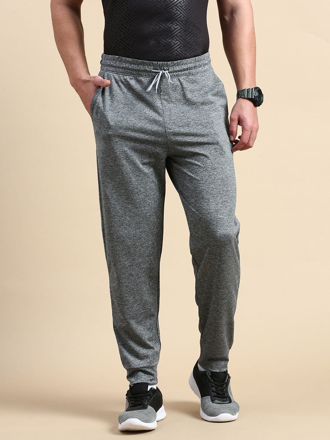 Classic Polo Men's Bottom Polyester Grey Slim Fit Active Wear Track Pants | VITA-TP-GREY