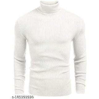 Fashlook Solid White Full Sleeve Sweaters For Mens Fashlook Solid White Full Sleeve Sweaters For Mens
