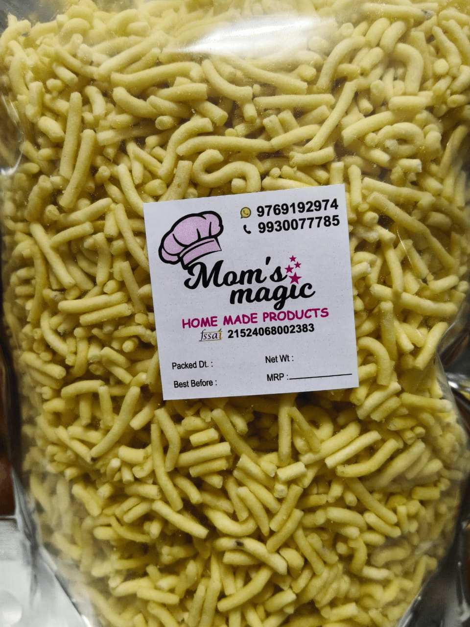Mom's Magic Sada Sev (500g) | Crispy Gram Flour Snack | Tea-time Namkeen