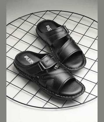 Bucik Black Men's Leather Slipper