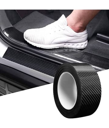 RAMDEV ENTERPRISE High Gloss Anti Scratch Black Carbon Fiber Paint Protection Film Tape Ppf for Car Protection Carbon Fiber Seal Strip Door Edge Guard- (5Cm X 5Meter) - PVC (Black_Tape).