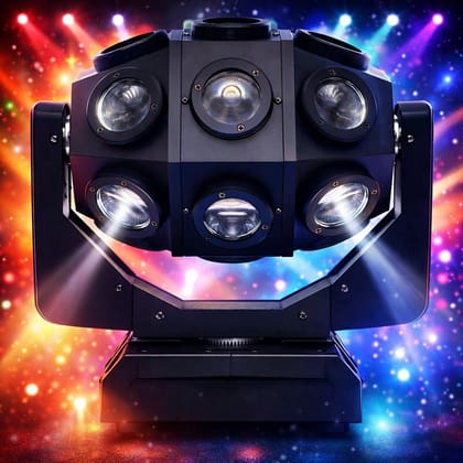SPARKWORLD 18Pcs LED Moving Head Beam Lights Stage Lights, Professional Lights Party Lights DJ Disco Lights for Events Sound Activated KTV Disco Party Light Show Projector | Colour: 18 Lens SPARKWORLD 18Pcs LED Moving Head Beam Lights Stage Lights, Professional Lights Party Lights DJ Disco Lights for Events Sound Activated KTV Disco Party Light Show Projector | Colour: 18 Lens