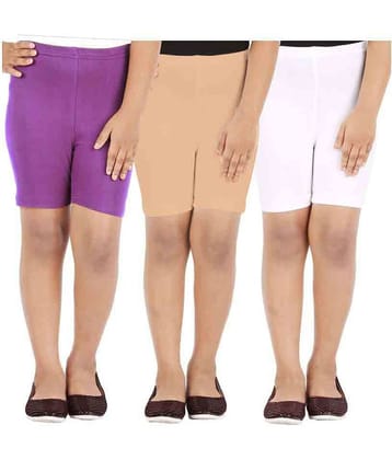 LULA Pack of 3 Girls Cotton Blend Cycling Shorts ( Multicolor )