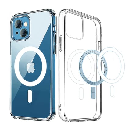 LIRAMARK Magnetic MagSafe Compatible Protective Clear TPU Case for Apple iPhone 13 (6.1 inches, Transparent)