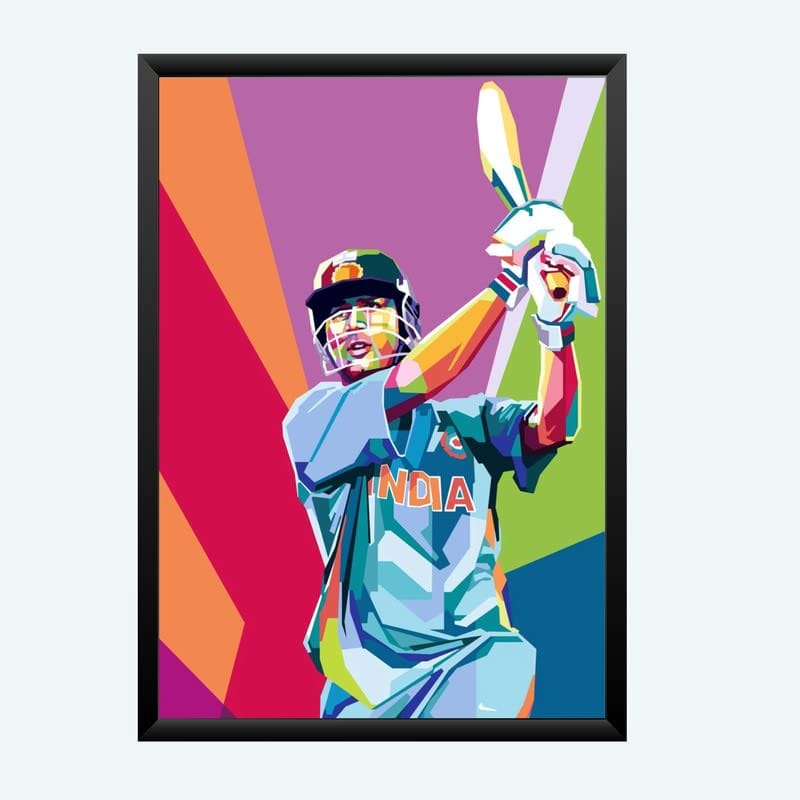 Nokkes Cricket IPL M.S Dhoni CSK Chennai Super King Team Photo Frame 8X12 Inch Size Photo Frame Photo Home Office_msd21