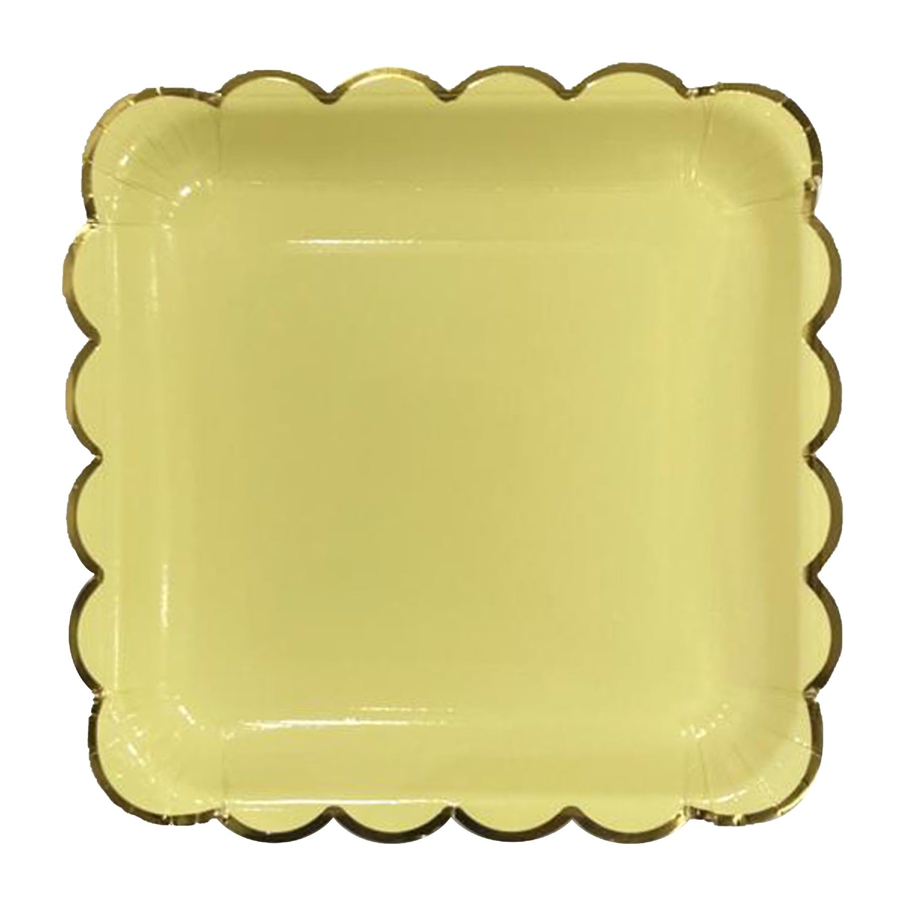 Lime Yellow Square Party Paper Plates - 10inches - 10PC