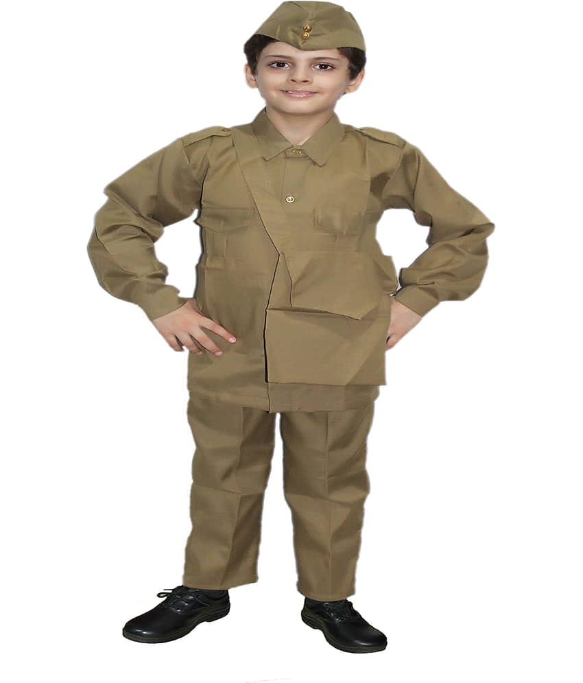 Kaku Fancy Dresses Our Community Helper Postman Costume -Khaki, 3-4 Years, For Boys & Girls