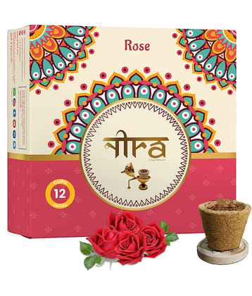 Nira Fragrances Havan Cups Rose 12 Pieces ( Pack of 1 )