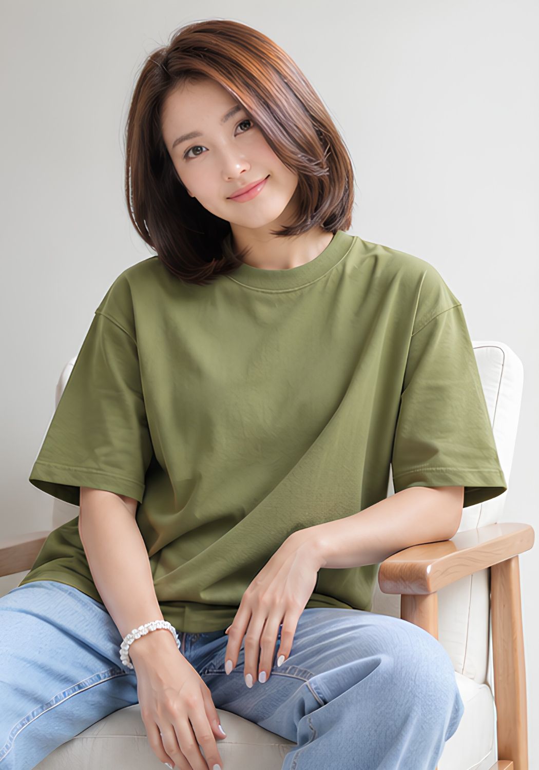 Hue Nox Women's Army Green Plain Oversized T-Shirt