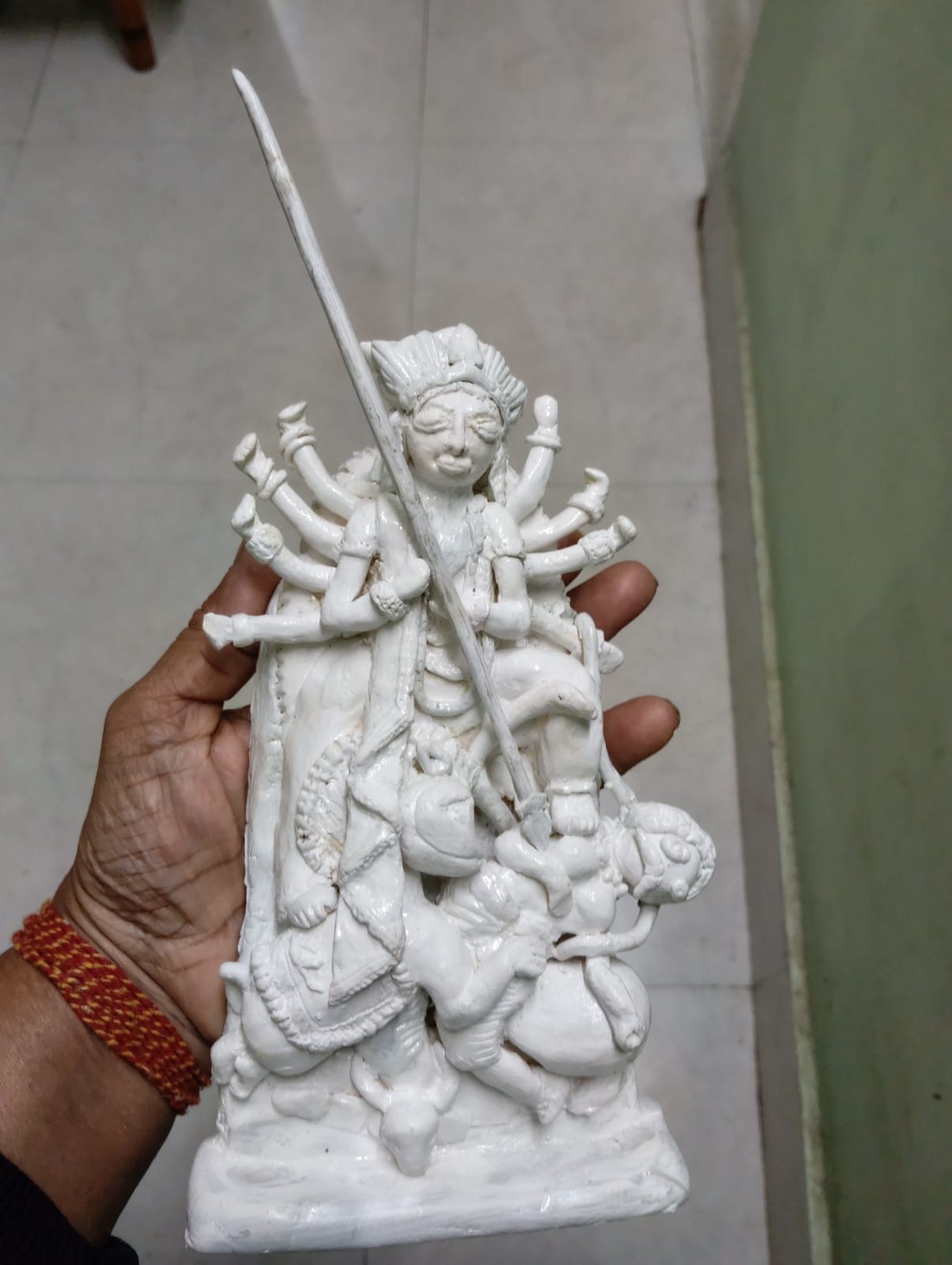 Maa Katyayani.  Clay craft.