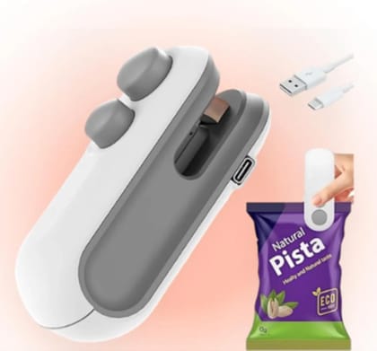 Portable Sealing Machine 2-in-1 | Mini Heat Sealer & Cutter | Rechargeable Handheld Food Bag Sealer for Snacks, Chips & Plastic Bags | Type-C Charging | Compact Kitchen Gadget