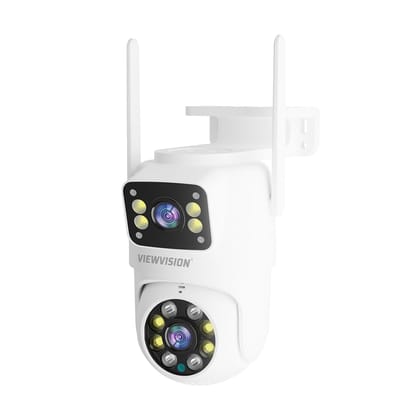 VIEWVISION 3MP+3MP (1080p) Full HD Dual Lens 2-Strong Antenna & 12-LEDs Wi-Fi Home Security Camera