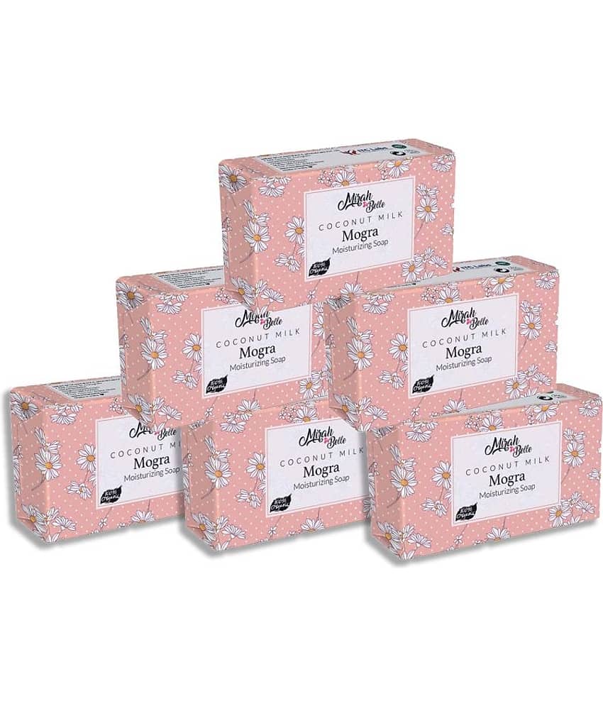 Mirah Belle Organic Coconut Milk, Mogra Moisturising Soap 125 g Pack of 6