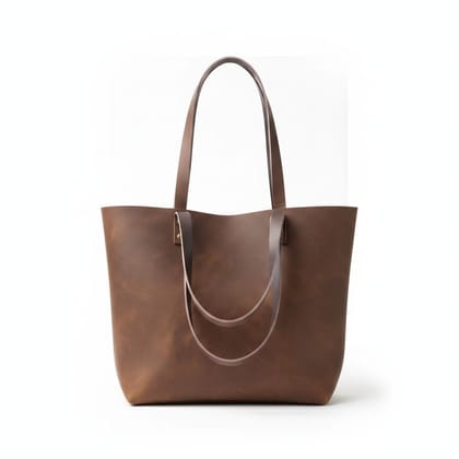 Classic Brown Leather Tote Bag