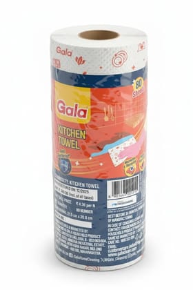 Gala Reusable Kitchen Towel Roll (Anti-Bacterial,80 Washable Wipes per Sheet)