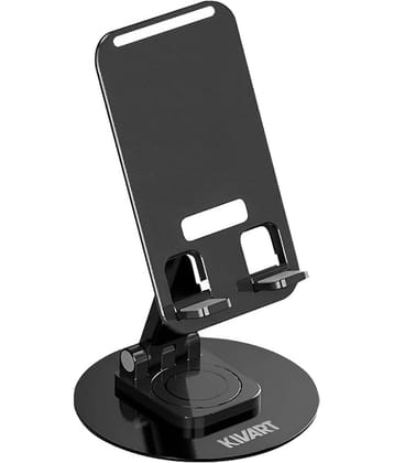 Kivart Flexifit Mobile Universal Stand | 360 degree Rotation | For Phones and Tablets - Black