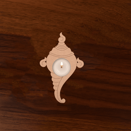 Dbeautify's DIY Shankh MDF Tea Light Candle Holder
