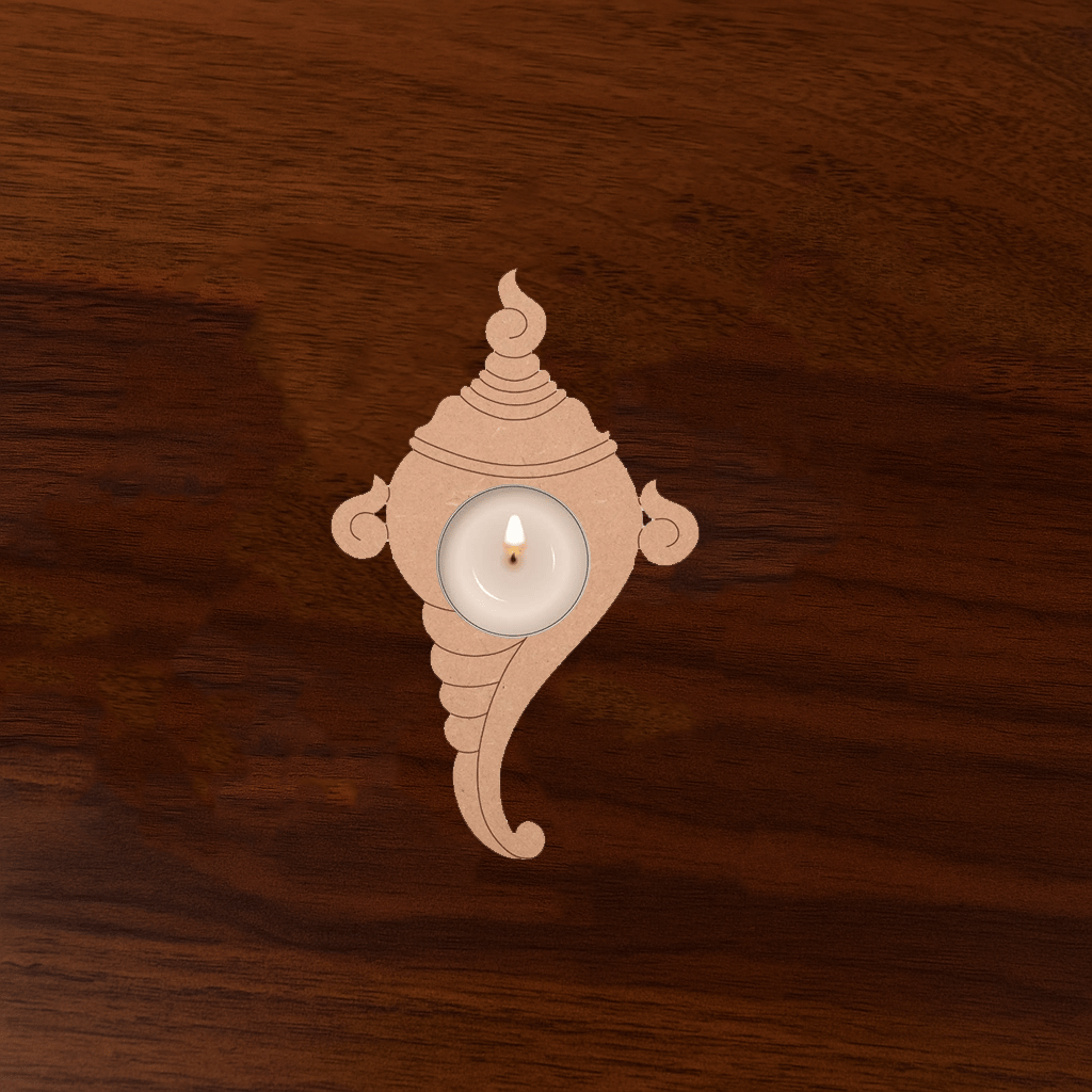 Dbeautify's DIY Shankh MDF Tea Light Candle Holder
