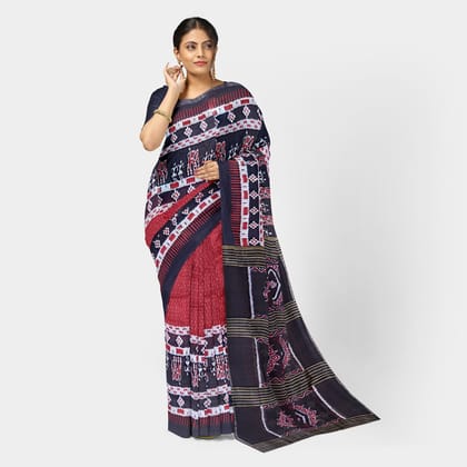 Mini Buti Body With Elaborative Elephant Motif Border Khandua Silk Saree