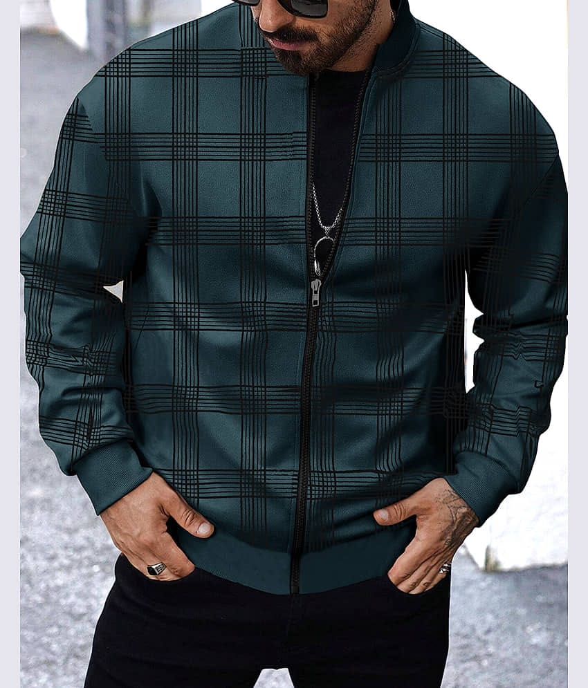 Eyebogler Cotton Blend Mandarin Collar Men's Sweatshirt - Teal ( Pack of 1 )