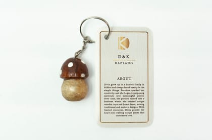 Handmade Wooden Mushroom Keychain Handmade Wooden Mushroom Keychain