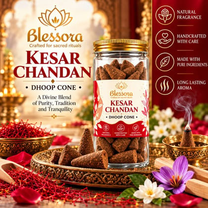 Blessora Kesar Chandan Dhoop Cone - 40 PC Blessora Kesar Chandan Dhoop Cone - 40 PC