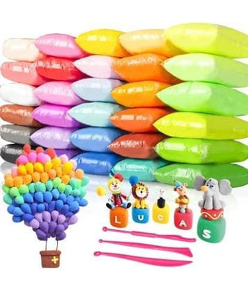 ECLET (Pack of 12) Air Dry Clay, Colorful Children Soft Clay, Creative Art Crafts, Gifts for Kids-Multi Color. Non-Toxic Modeling Magic Fluffy Foam Bouncing Clay Putty Kit for Kids with Tools .10
